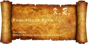 Kvasznicza Rita névjegykártya