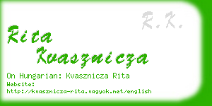 rita kvasznicza business card